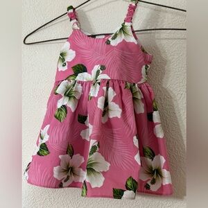 Pacific Legend Vintage Hawaiian Dress Baby 100% Cotton Pink Floral Size 6 Month